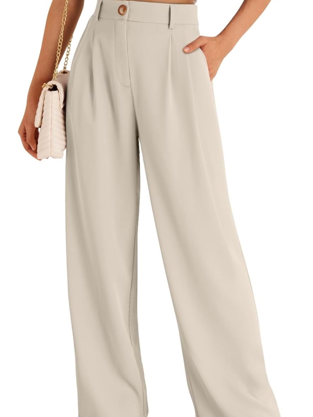 High waisted wide leg dress pants